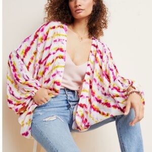 Anthropologie dip-dyed cocoon kimono, one size